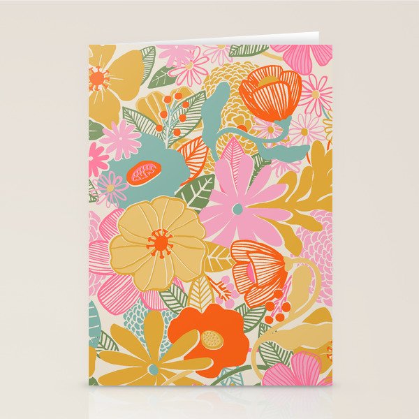 60's Retro Floral Stationery Card Gallery Image 1