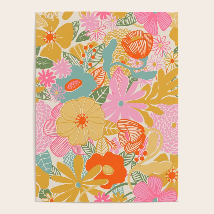 60's Retro Floral Poster Gallery Image 1