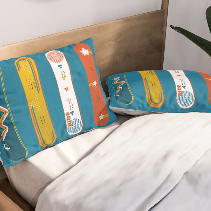 SNOWBOARD DESIGN Pillow Sham Gallery Image 2