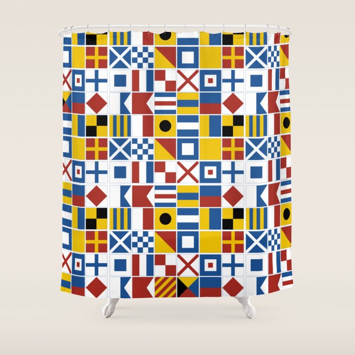 Nautical Flags Shower Curtain Gallery Image 1
