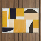 Yellow Abstract Collage Outdoor Rug Gallery Image 1