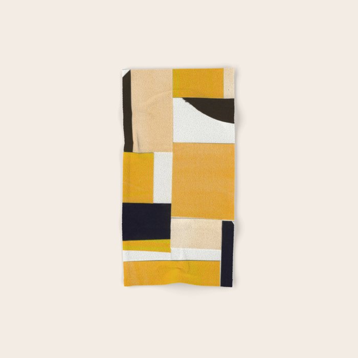 Yellow Abstract Collage Bath Towel Gallery Image 1