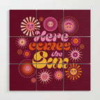 Here Comes the Sun - Pink and Magenta Wood Wall Art Gallery Image 1