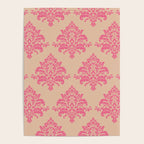 Vintage Pink Damask Pattern Poster Gallery Image 4