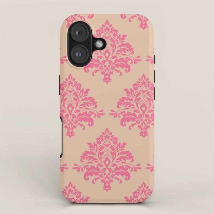 Vintage Pink Damask Pattern iPhone Case Gallery Image 1