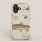 Vintage Rainbow Trout Fly Fishing Lure Patent Game Fish Identification Chart iPhone Case Gallery Image 1