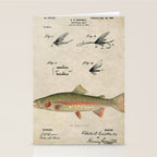 Vintage Rainbow Trout Fly Fishing Lure Patent Game Fish Identification Chart Stationery Card Gallery Image 2