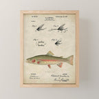 Vintage Rainbow Trout Fly Fishing Lure Patent Game Fish Identification Chart Mini Art Print Gallery Image 1