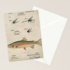Vintage Rainbow Trout Fly Fishing Lure Patent Game Fish Identification Chart Stationery Card Gallery Image 2