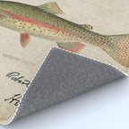 Vintage Rainbow Trout Fly Fishing Lure Patent Game Fish Identification Chart Rug Gallery Image 4