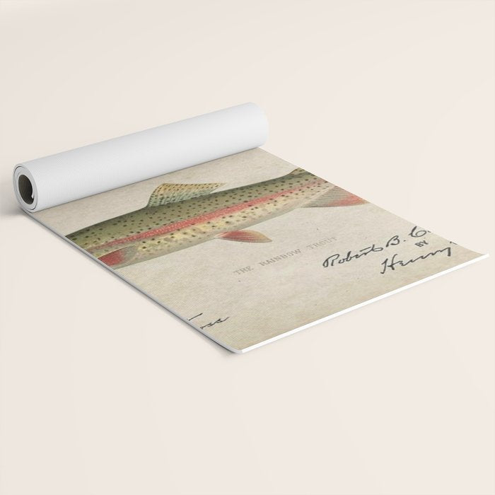 Vintage Rainbow Trout Fly Fishing Lure Patent Game Fish Identification Chart Yoga Mat Gallery Image 2