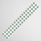Clovers XXXII Sage Green Botanical Pattern Table Runner Gallery Image 3