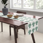 Clovers XXXII Sage Green Botanical Pattern Table Runner Gallery Image 2