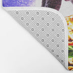 Tyrannosaurus Rex Dinosaur Riding Pizza In Space Bath Mat Gallery Image 2