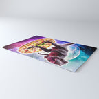 Tyrannosaurus Rex Dinosaur Riding Pizza In Space Rug Gallery Image 3