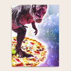 Tyrannosaurus Rex Dinosaur Riding Pizza In Space Notebook Gallery Image 4