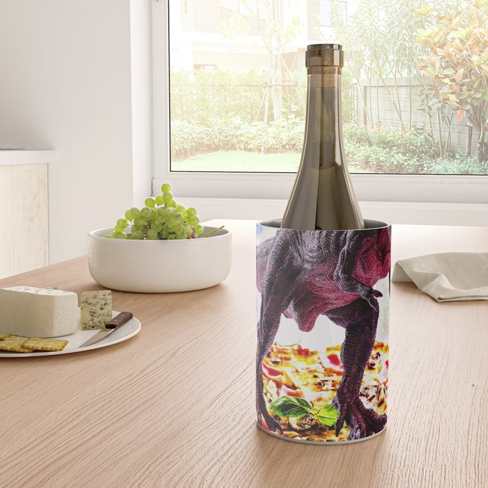 Tyrannosaurus Rex Dinosaur Riding Pizza In Space Wine Chiller Gallery Image 4