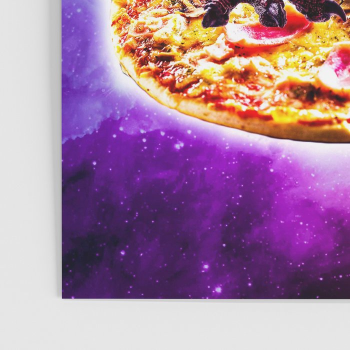 Tyrannosaurus Rex Dinosaur Riding Pizza In Space Poster Gallery Image 3