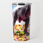 Tyrannosaurus Rex Dinosaur Riding Pizza In Space Travel Mug Gallery Image 1