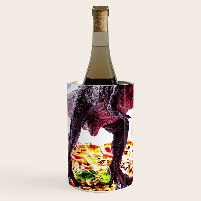 Tyrannosaurus Rex Dinosaur Riding Pizza In Space Wine Chiller Gallery Image 1