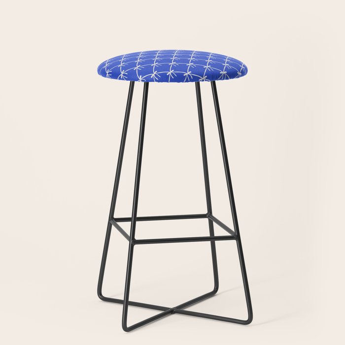 Bows & Ribbons Pattern XLVIII Bright Blue Stool Gallery Image 1
