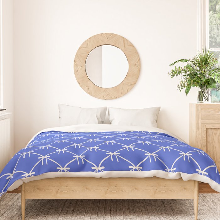 Bows & Ribbons Pattern XLVIII Bright Blue Duvet Cover Gallery Image 3