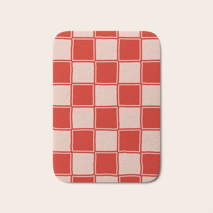 cola red checker Bath Mat Gallery Image 1