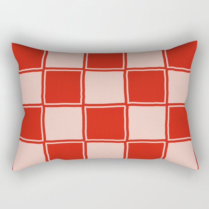 cola red checker Rectangular Pillow Gallery Image 1