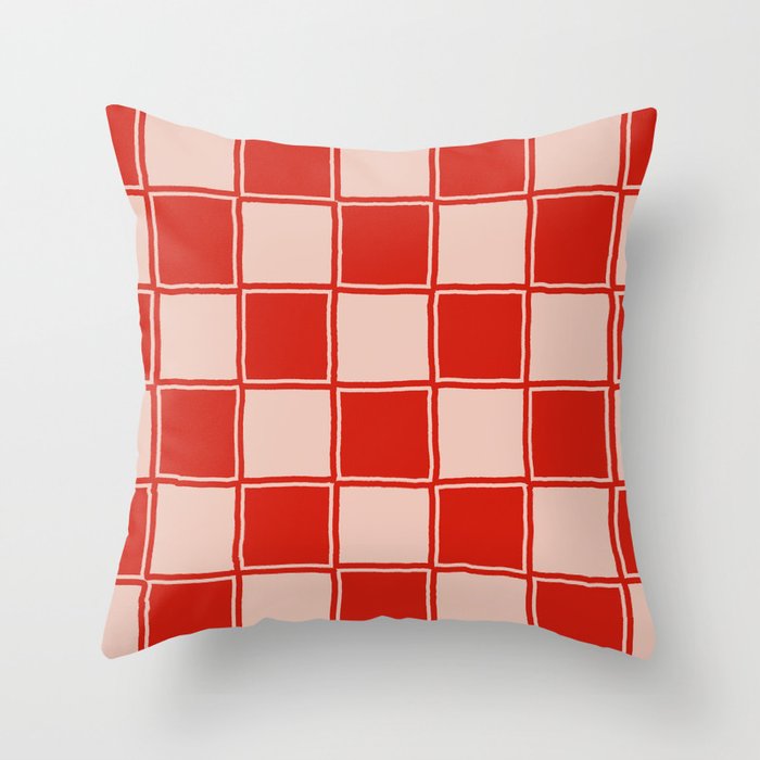 cola red checker Throw Pillow Gallery Image 6