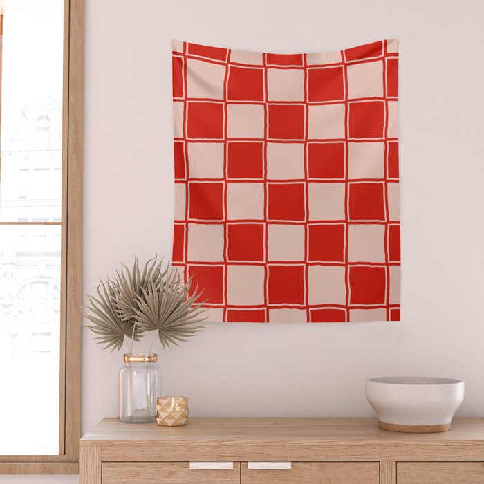 cola red checker Wall Tapestry Gallery Image 2