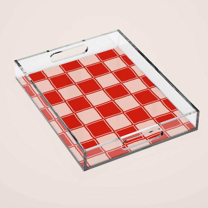 cola red checker Acrylic Tray Gallery Image 1