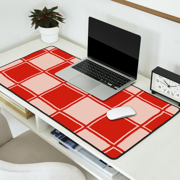 cola red checker Desk Mat Gallery Image 2