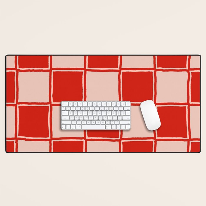 cola red checker Desk Mat Gallery Image 1