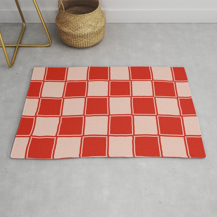 cola red checker Rug Gallery Image 1