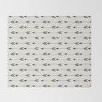 Vertical Arrow Patterns - Cream and Neutral Earth Tones Throw Blanket Gallery Image 2