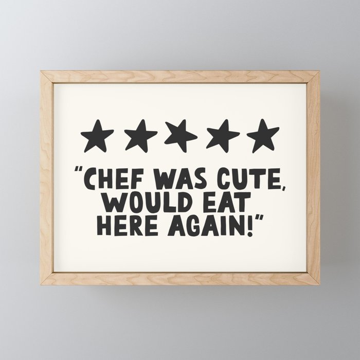 Chef was cute would eat here again! Mini Art Print Gallery Image 1