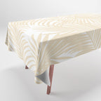 Modern tropical elegant ivory palm tree pattern Tablecloth Gallery Image 1