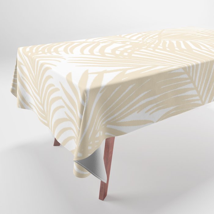 Modern tropical elegant ivory palm tree pattern Tablecloth Gallery Image 1