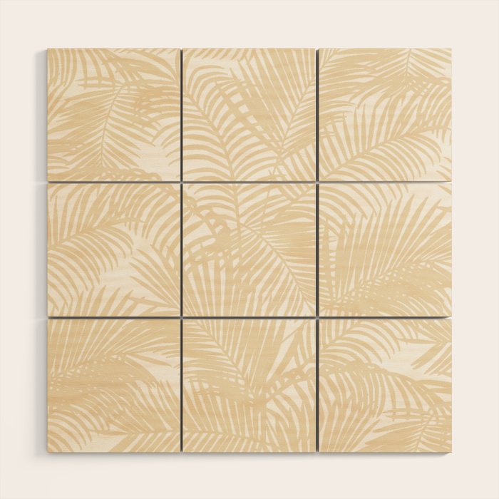 Modern tropical elegant ivory palm tree pattern Wood Wall Art Gallery Image 1