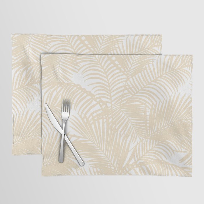 Modern tropical elegant ivory palm tree pattern Placemat Gallery Image 1