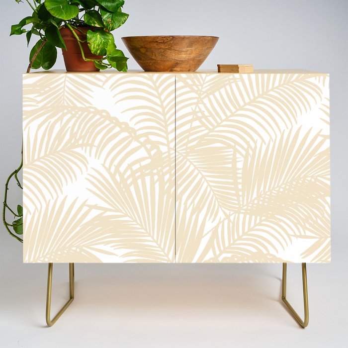 Modern tropical elegant ivory palm tree pattern Credenza Gallery Image 1