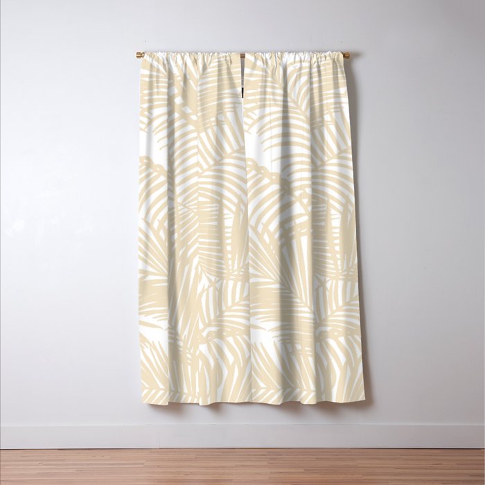 Modern tropical elegant ivory palm tree pattern Window Curtain Gallery Image 3
