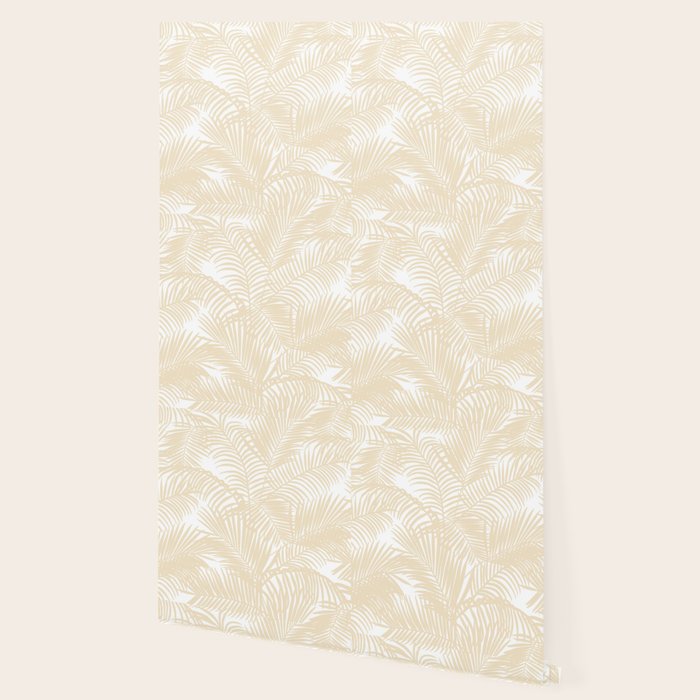 Modern tropical elegant ivory palm tree pattern Wallpaper Gallery Image 2
