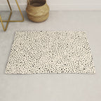 Painted Smudge Dots Organic Pattern in Black and Almond Cream Rug Gallery Image 1
