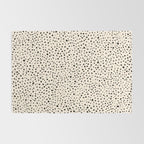 Painted Smudge Dots Organic Pattern in Black and Almond Cream Rug Gallery Image 2