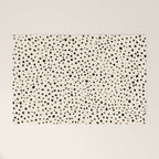 Painted Smudge Dots Organic Pattern in Black and Almond Cream Welcome Mat Gallery Image 1