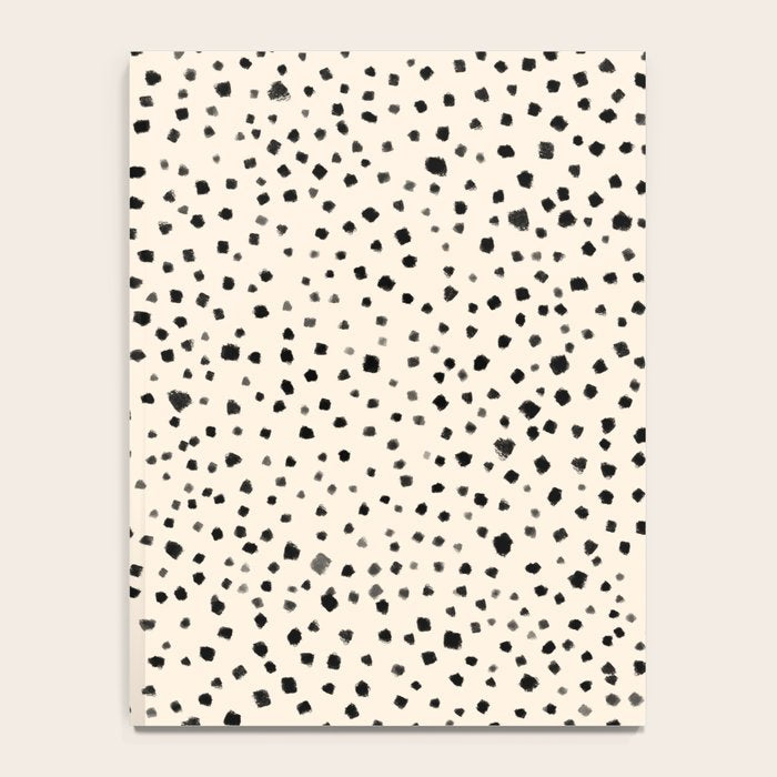 Painted Smudge Dots Organic Pattern in Black and Almond Cream Notebook Gallery Image 4