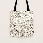 Painted Smudge Dots Organic Pattern in Black and Almond Cream Tote Bag Gallery Image 1