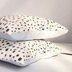 Painted Smudge Dots Organic Pattern in Black and Almond Cream Pillow Sham Gallery Image 3