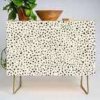 Painted Smudge Dots Organic Pattern in Black and Almond Cream Credenza Gallery Image 1